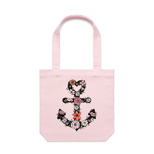 Floral Anchor artwork tote bag