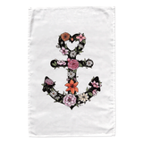 Floral Anchor tea towel - doodlewear