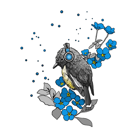 Forget-Me-Not tee - art for a cause - doodlewear