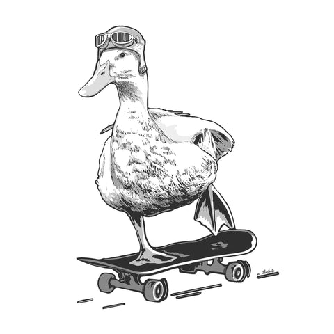 Jemima Skateboard Duck tee - doodlewear