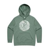 doodlewear "Botanical Lace" botanical hoodie AS Colour Womens Sage by artist Anna Mollekin