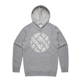 doodlewear Botanical Unite Mens botanical Hoodie Grey Marle by Artist Anna Mollekin