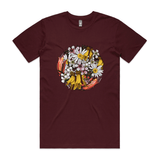 doodlewear My Sunshine flower print t shirt AS Colour Mens Staple burgundy by artist Anna Mollekin