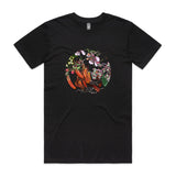 doodlewear New Beginnings NZ floral tshirt AS Colour Mens Staple black by artist Anna Mollekin