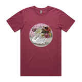 doodlewear Crowned Dahlia Crown Lynn Swan t shirt AS Colour Mens Staple Berry by artist Anna Mollekin