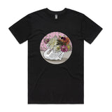 doodlewear Crowned Dahlia Crown Lynn Swan t shirt AS Colour Mens Staple Black by artist Anna Mollekin