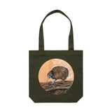 Foraging Kiwi artwork tote bag